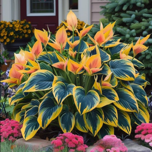 Хоста Флейм Данс купить по цене от 650р. в интернет-магазине «Посадика» с доставкой почтой в в Алдане и по всей России – [изображение №1].